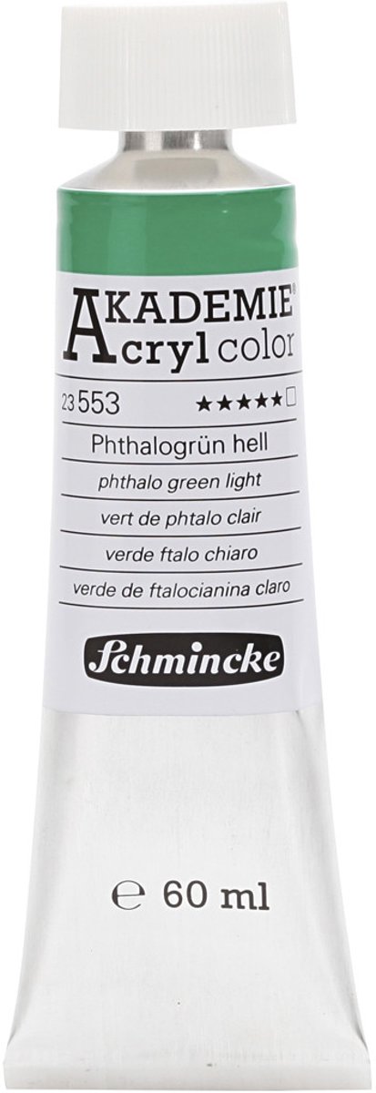 Schmincke AKADEMIE® Acryl color , phthalo green light (553), transparent, , 60ml [HOB-319570]